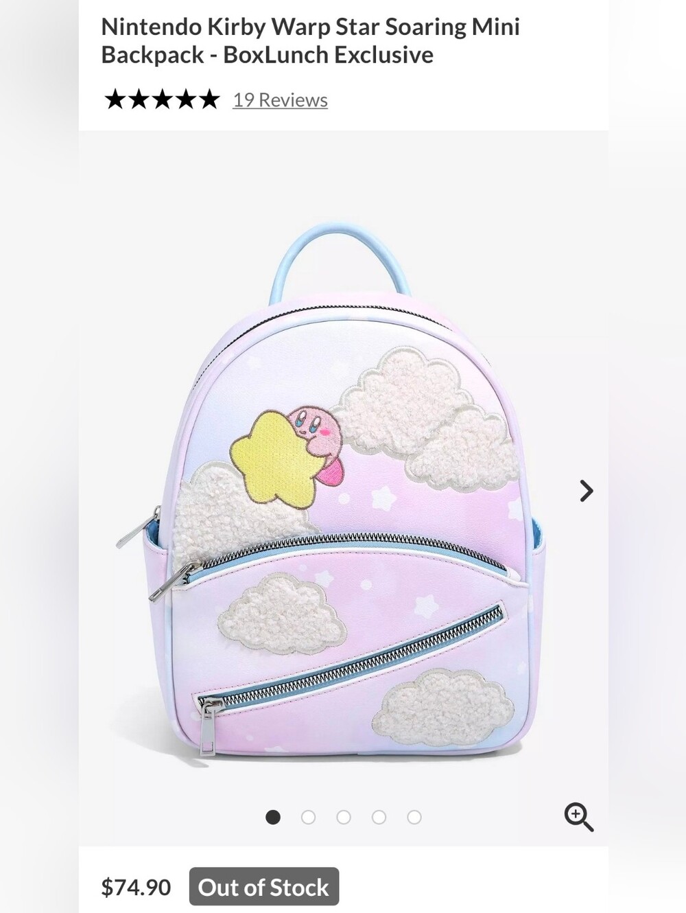 Nintendo Kirby Warp Star Soaring Mini Backpack - BoxLunch Exclusive